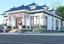 Thiết kế biệt thự 1 tầng 5 phòng ngủ 