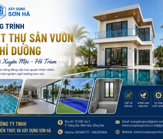 Công trình biệt thự sân vườn nghỉ dưỡng ở xuyên mộc hồ tràm