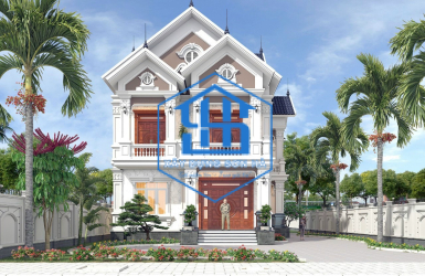 Thiết kế mẫu nhà biệt thự mini mái thái 